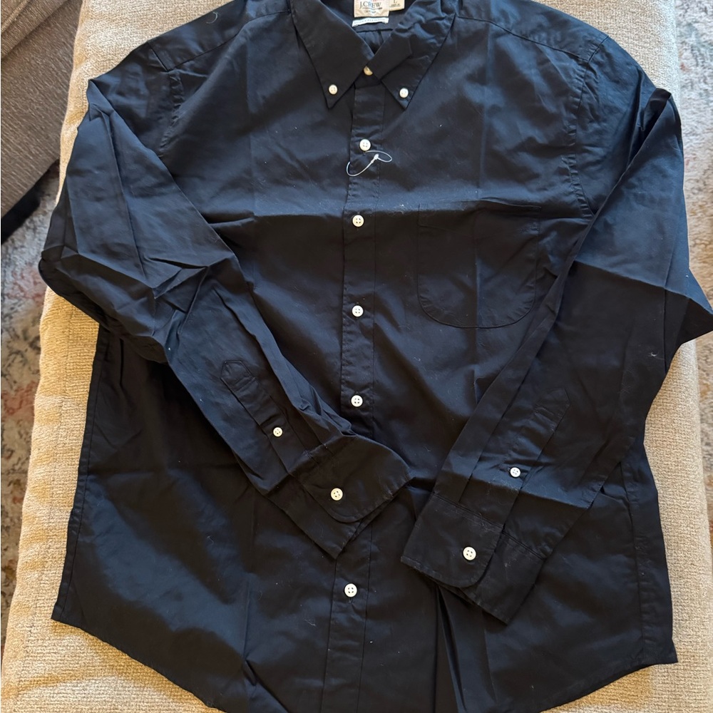 J. Crew Men's Black Casual Button Down Shirt